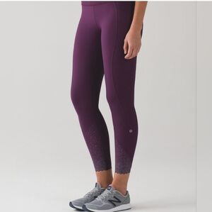 Lululemon Darkest Magenta tight stuff legging size 10